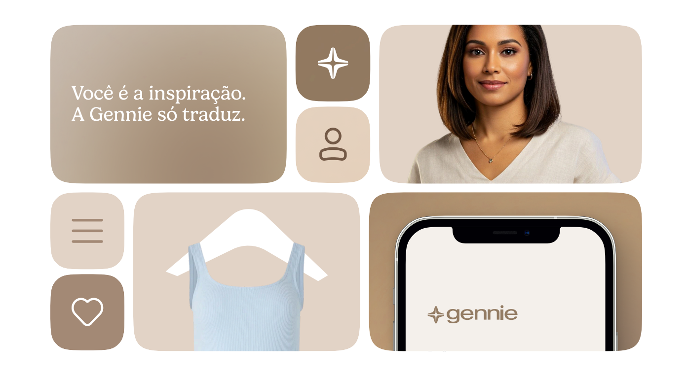 Mulher usando o app Gennie